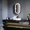 SONNI 40x70x14cm Owalna szafka łazienkowa z lustrem Podgląd zdjęcia produktu 4