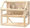 PawHut Hamsterkäfig aus Holz 3 Etagen Nagarium Nagerkäfig Produktbild-Vorschau 1