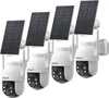 4 pièces 2K caméra de surveillance extérieure batterie, 360 Voir les images du produit 1