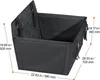 A black dog car seat booster with dimensions indicated by dashed lines and text. Náhľad obrázku produktu