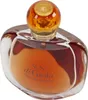 A perfume bottle with a round amber cap and a clear glass body containing amber-colored liquid. Produktbild-Vorschau