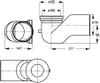 Koleno na WC 90°, D. 110 mm, odsazené, ABS/bílá Náhled obrázku produktu 2