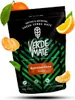 A bag of Verde Mate green yerba mate with orange slices and leaves surrounding it. Voir les images du produit