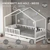 ML-Design dětská postel domeček postel 90x200 cm bílá s Náhled obrázku produktu 2