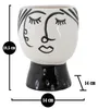 Vase visage Mauro Ferretti Ø 14x18,2 cm blanc noir Voir les images du produit 7