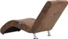 vidaXL Masážne lehátko s vankúšom Brown Suede Look Náhľad obrázku produktu 5