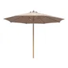 A beige patio umbrella with a wooden pole is shown against a white background. Voir les images du produit