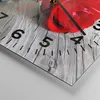 Wanduhr - Quadrat - Glasuhr - Blume Holz Pflanze - 30x30cm Produktbild-Vorschau 5