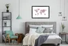 MuchoWow® MuchoWow® Gerahmtes Poster Weltkarte - Rosa - Produktbild-Vorschau 7