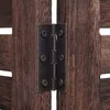 A close-up shot of a metal hinge connecting two wooden panels of a room divider. Podgląd zdjęcia produktu