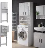 A collage of bathroom furniture, including a washing machine cabinet and a sink cabinet. Produktbild-Vorschau