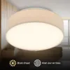 Briloner Plafonnier LED abat-jour en tissu Ø30x10,5 cm rond Voir les images du produit 2