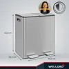 WELLGRO Treteimer 2x20L Silber – Edelstahl mit Softclose & Produktbild-Vorschau 3