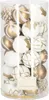 A clear plastic container filled with Christmas ornaments. Anteprima dell’immagine prodotto
