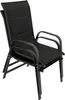Two black outdoor chairs stacked on a white background. Produktbild-Vorschau