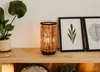 Vintage Tischlampe mit Rattan Lampenschirm Boho Stil für Produktbild-Vorschau 1