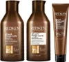 Three bottles of Redken hair products are displayed against a white background. Produktbild-Vorschau