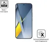 A smartphone screen protector with feature callouts. Produktbild-Vorschau