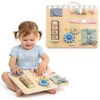 Mamabrum Montessori Busy Board Holz 6in1 – Motorikbrett Produktbild-Vorschau 1