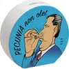 Pecunia non olet Spardose in Blau zum Thema Geld Produktbild-Vorschau 1
