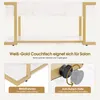 Couchtisch Gold, Beistelltisch mit Schublade, Sofatisch mit Produktbild-Vorschau 4