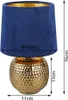 Lampe de table SOPHIA dorée et bleu marine, 1xE14x40W, Voir les images du produit 7