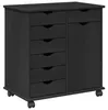 vidaXL Skriňa na kolieskach Čierna 63,5 x 39 x 65,5 cm Náhľad obrázku produktu 1