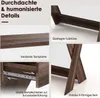 A collage of close-up images showcasing the features of a wooden desk. Produktbild-Vorschau