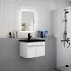 Badezimmer Badmöbel 60 cm Schwarz Waschtisch mit Produktbild-Vorschau 3