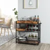 KOMFOTTEU Wózek do serwowania z wyjmowaną tacą, wózek Podgląd zdjęcia produktu 5