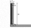 A diagram showing the cross-section of a PVC trim with dimensions indicated. Produktbild-Vorschau