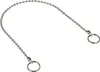 A silver ball chain with two keyrings attached to each end, lying on a white background. Produktbild-Vorschau