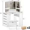CLIPOP Schminktisch, Eckschminktisch, 114x55x140cm Produktbild-Vorschau 7