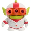 A toy alien character wearing a white and red racing suit with a Canadian maple leaf emblem. Produktbild-Vorschau