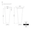 Technical drawings and dimensions of furniture legs. Produktbild-Vorschau