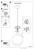 Diagrams showing how to install and wire a pendant light fixture. Náhľad obrázku produktu