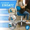 TRESKO Tabouret à roulettes bleu avec dossier Tabouret de Voir les images du produit 4