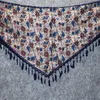 Dreiecktuch - Blumenmuster 1 - grau - blau - Halstuch Produktbild-Vorschau 2