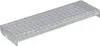 A galvanized metal stair tread with a grid pattern. Náhled obrázku produktu