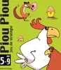 A cartoon illustration of chickens and a fox with eggs, on a green background. Náhled obrázku produktu