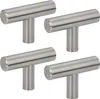 set di 4 pomelli per mobili in acciaio inox spazzolato - Anteprima dell’immagine prodotto 1