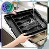 EDIBAZZAR | Organizer do szuflady na sztućce, czarny, Podgląd zdjęcia produktu 7