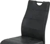 A close-up view of the backrest and seat of a black chair. Produktbild-Vorschau