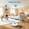 A robot vacuum cleaner is cleaning a living room with a sofa and a coffee table. Náhled obrázku produktu
