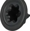 A close-up view of a black motor coupling cap with a star-shaped opening. Produktbild-Vorschau