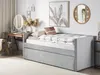 BELIANI Tagesbett Hellgrau Samtstoff 90x200 cm mit Produktbild-Vorschau 4