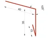 A technical drawing with dimensions and angles of a metal profile. Náhled obrázku produktu