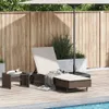 vidaXL Sonnenliege mit Rollen und Auflage Braun Poly Rattan Produktbild-Vorschau 2