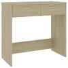 A plain studio shot of a light brown wooden desk with two drawers. Náhled obrázku produktu