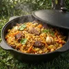 Plochý liatinový kempingový kotlík Kazan 10L NAMANGAN s Náhľad obrázku produktu 11